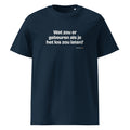 Wat zou er gebeuren als je het los zou laten? – t-shirt navy