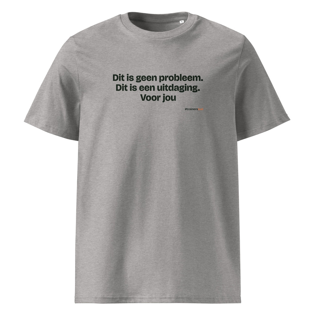 Dit is geen probleem. Dit is een uitdaging. Voor jou – t-shirt grijs gemêleerd