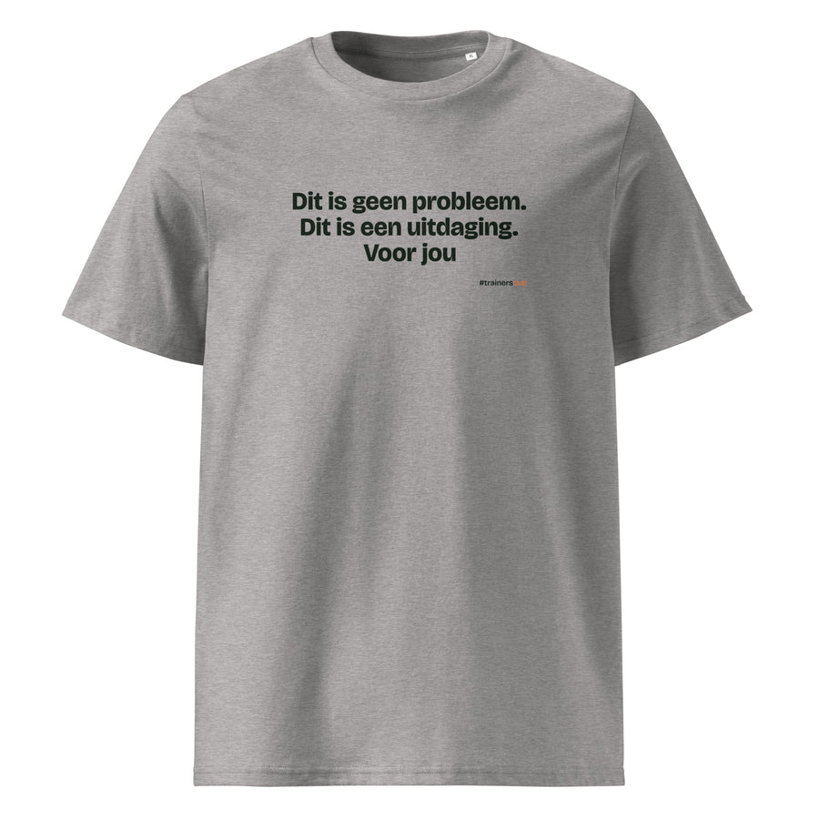 Dit is geen probleem. Dit is een uitdaging. Voor jou – t-shirt grijs gemêleerd