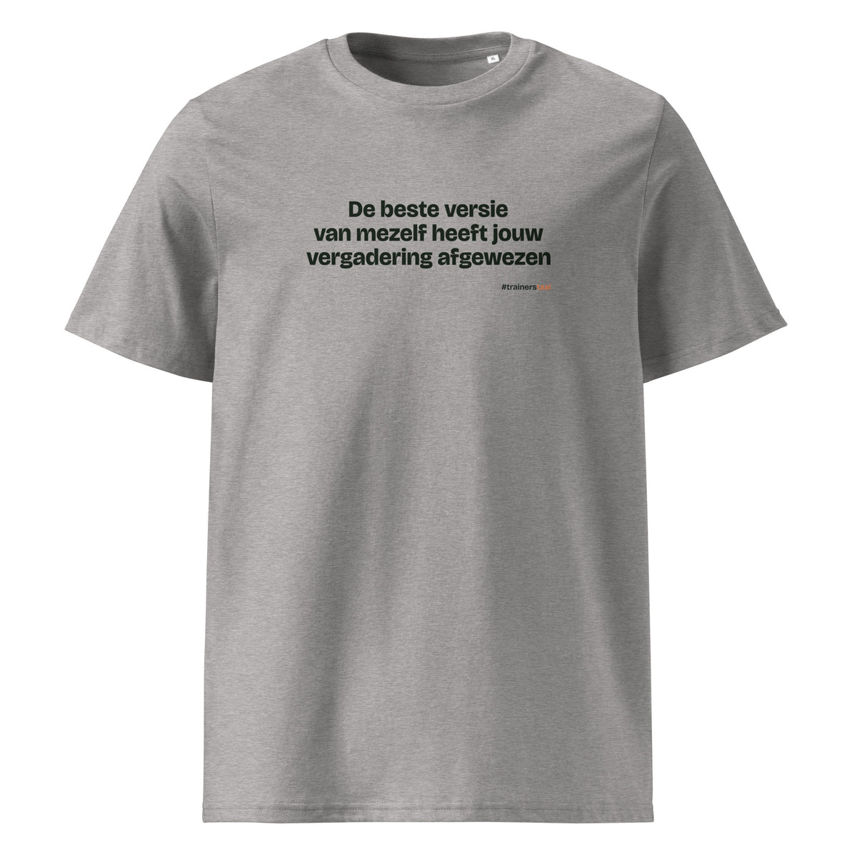 De beste versie van mezelf heeft jouw vergadering afgewezen – t-shirt grijs gemêleerd