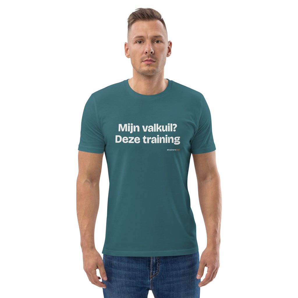 Mijn valkuil? Deze training – t-shirt petrol, gedragen door een man