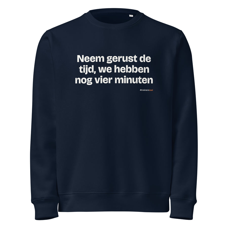 Neem gerust de tijd, we hebben nog vier minuten – sweater navy