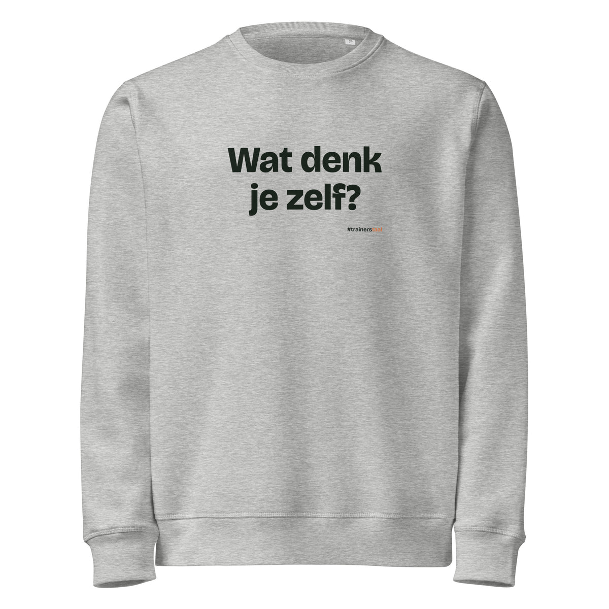 Wat denk je zelf? – sweater grijs gemêleerd