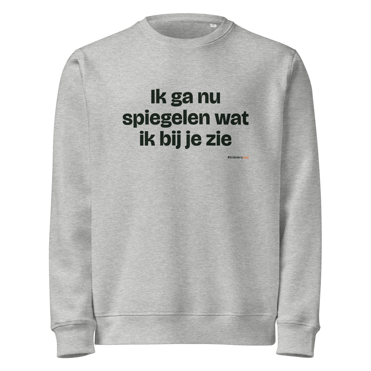 Ik ga nu spiegelen wat ik bij je zie – sweater grijs gemêleerd