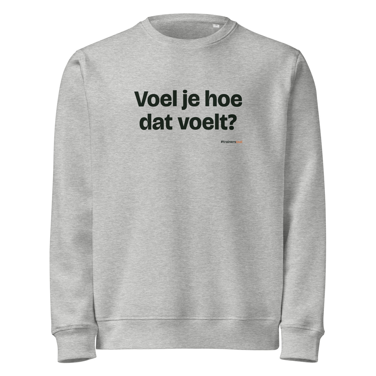 Voel je hoe dat voelt? – sweater grijs gemêleerd