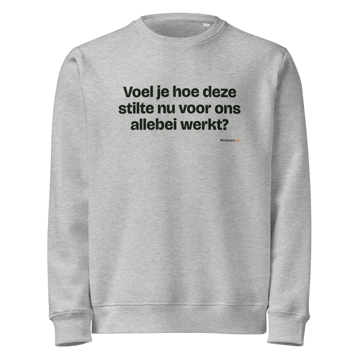 Voel je hoe deze stilte nu voor ons allebei werkt? – sweater grijs gemêleerd