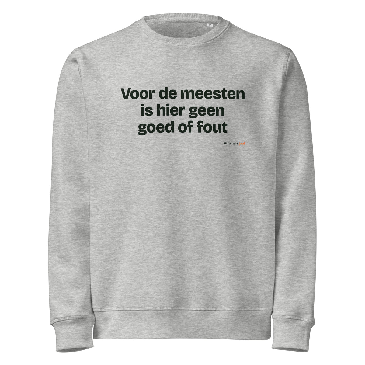 Voor de meesten is hier geen goed of fout – sweater grijs gemêleerd