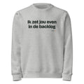 Ik zet jou even in de backlog – sweater grijs gemêleerd
