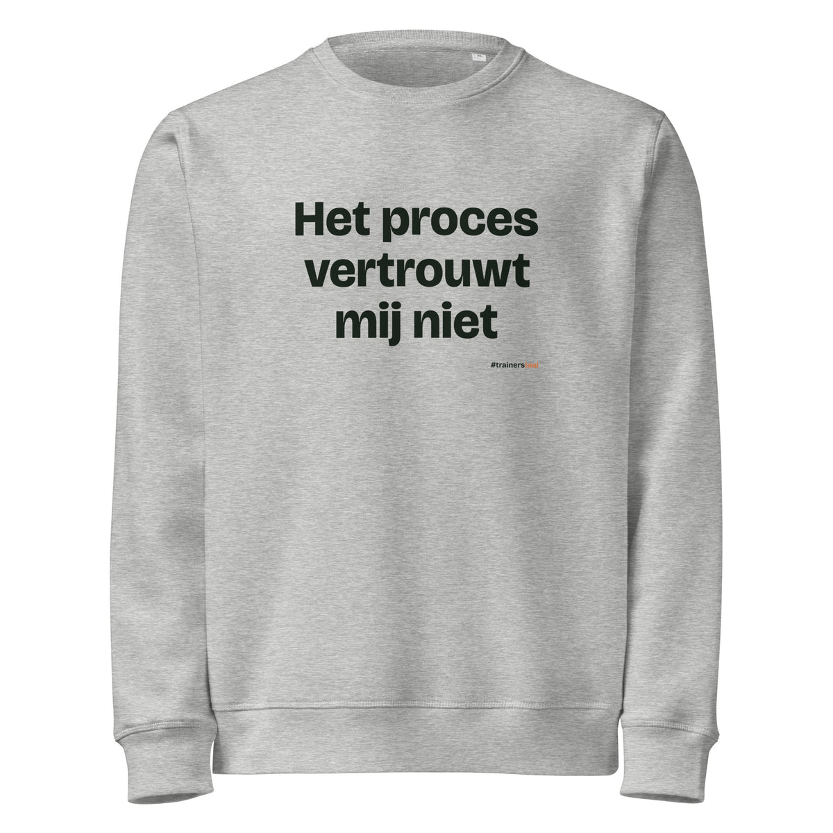Het proces vertrouwt mij niet – sweater grijs gemêleerd