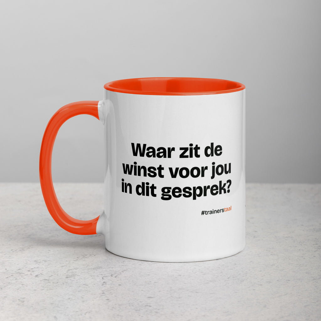 Waar zit de winst voor jou in dit gesprek? – mok