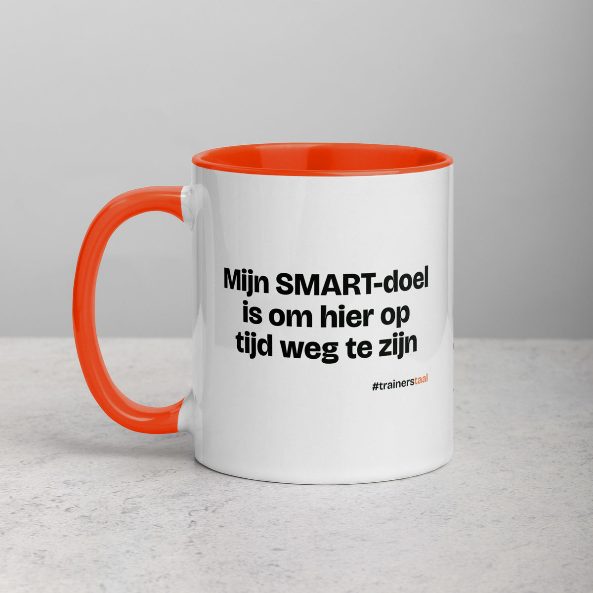 Mijn SMART-doel is om hier op tijd weg te zijn – mok